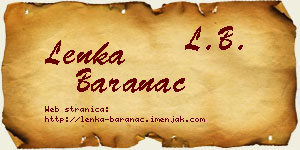 Lenka Baranac vizit kartica